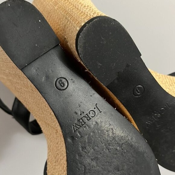 Jcrew adjustable strap black wedge summer sandals size 9 - Picture 2 of 5